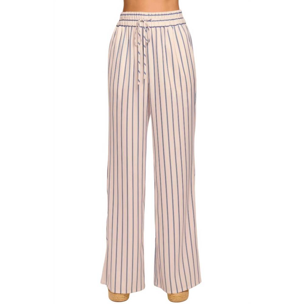 NEW RAMY BROOK sylvie stripe wide leg pants in ivory